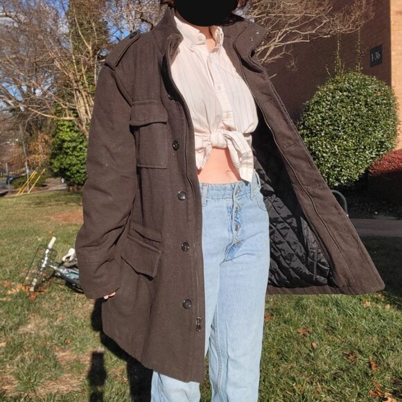 ◖ Tasso Elba dark green wool coat ◗ - Picture 2 of 8